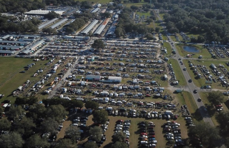 Aerial view of Webster Flea Market Florida